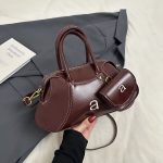 Wholesale Women Casual Simple Solid Color Splicing With Pendant Handbag - Image 7