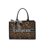 Wholesale Women Fashion Simple Leopard Large Capacity Scarf Handbag - Image 7