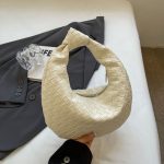 Women Fashion Casual Solid Color Woven Dumpling Handbag - Image 7