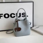 Women Fashion Casual Solid Color Litchi Pattern Bucket Handbag - Image 7