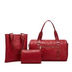 Wholesale Simple Solid Color Bag Large Capacity Handbag Three-Piece Set - Image 4