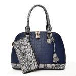 Women Fashion Casual Crocodile Pattern Handbag Two-Piece Bag - Image 2