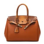 Wholesale Women Fashion Large Capacity Serpentine Pattern Stitching Handbag - Image 7