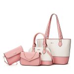 Wholesale Women Fashion Casual Simple Contrast Color Handbag 4-Piece Set - Image 5