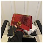 Women Fashion Versatile Square Chain Crocodile Gradient Color Shoulder Bag - Image 7