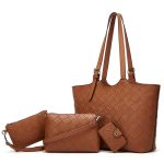 Wholesale Women Fashion Casual Solid Color Large Capacity Tote Bag Three-Piece Bag Set - Image 8