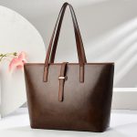 Wholesale Women Fashion Casual Solid Color Large Capacity Tote Bag - Image 6