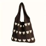 Wholesale Women Fashion Casual Knitted Love Large Capacity Shoulder Bag - Image 8