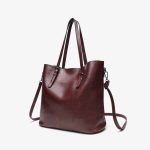 Wholesale Women Vintage Style Oil Wax Tote PU Handbag - Image 5