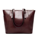 Wholesale Fashion Women Vintage Oil Wax Leather Large Capacity Tote Bag - Image 11