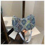 Wholesale Women Fashion Casual Gradient Star Chain Small Square Denim Shoulder Bag - Image 7