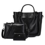 Women Fashion Casual Solid Color Handbag Three-Piece Bag Set - Image 4