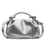 Women Fashion Simple Solid Color Pleated Portable Shoulder Bag - Image 8