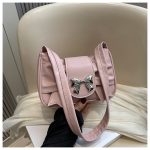 Women Fashion Casual Solid Color Bowknot Shoulder Bag - Image 7