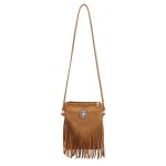 Women Fashion Retro Solid Color Rivet Tassel Shoulder Bag - Image 8