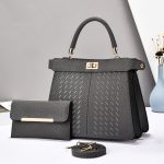 Women Fashion Simple Elegant Solid Color Large Capacity Handbag Two-Piece Bag Set - Image 6
