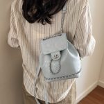 Wholesale Women Fashion Casual Solid Color Chain Backpack - Image 8