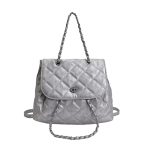 Wholesale Women Fashion Casual Solid Color Rhombus Chain Backpack - Image 8