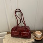 Wholesale Women Fashion Casual Solid Color Multi-Pocket Shoulder Bag - Image 7