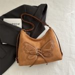 Wholesale Women Fashion Retro Casual Lace-Up Butterfly Large Capacity Backpack - Image 8