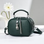 Wholesale Women Fashion Simple Solid Color Bear Pendant Handbag - Image 8