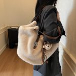 Wholesale Women Fashion Casual Autumn And Winter Plush Large Capacity Pendant Shoulder Bag - Image 8