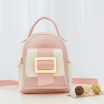 Women Fashion Casual Color Block Metal Buckle Backpack - Image 8
