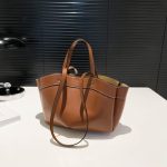 Wholesale Women Fashion Casual Simple Solid Color Large Capacity Handbag