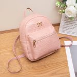Wholesale Women Fashion Casual Solid Color Crocodile Pattern Mini Backpack - Image 8