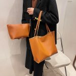 Women Fashion Casual Simple Solid Color Large Capacity Tote Bag - Image 8