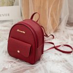 Women Fashion Casual Solid Color Litchi Pattern Mini Backpack - Image 7