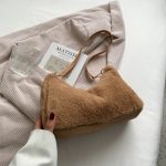 Wholesale Autumn And Winter Women Fashion Casual Solid Color Plush Shoulder Bag - Image 8