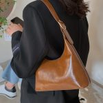 Women Fashion Simple Solid Color Baguette Shoulder Bag - Image 7