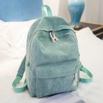 Women Fashion Solid Color Corduroy Large Capacity Backpack - Image 8