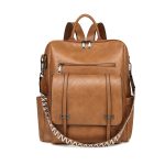 Wholesale Vintage Women Pu Soft Leather Dual-Use Backpack - Image 8