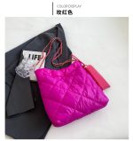 Women Fashionable Solid Color Large Capacity Rhomboid Shoulder Bag - Image 8