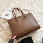 Women Fashion Casual Solid Color Large Capacity Tote Bag - Image 7