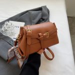 Women Fashion Retro Solid Color Litchi Pattern Small Square Shoulder Bag - Image 7