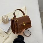 Women Fashion Retro Solid Color Square Shoulder Bag - Image 7