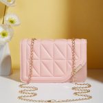 Women Fashion Simple Solid Color Chain Small Square Shoulder Bag