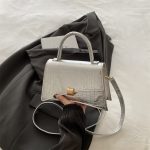 Women Casual Simple Retro Stone Pattern Small Square Shoulder Bag - Image 7