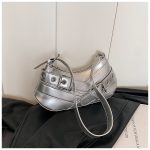 Women Fashion Casual Retro Solid Color Belt Baguette Shoulder Bag - Image 7