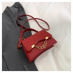 Women Fashion Retro Simple Solid Color Chain Small Square Shoulder Bag - Image 8