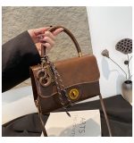 Women Fashion Retro Solid Color Pendant Small Square Shoulder Bag - Image 6