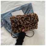 Women Fashion Leopard Plush Chain Shoulder Bag - Image 8