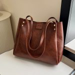 Women Fashion Casual Solid Color Large Capacity Tote Bag - Image 6