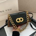Women Fashion Splicing Stone Pattern Chain Shoulder Bag - Image 8