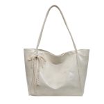 Wholesale Women Fashion Retro Oil Wax Leather Large Capacity Bowknot Pendant Tote Bag - Image 8
