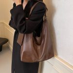 Wholesale Women Fashion Simple Casual Solid Color Large Capacity Tote Bag - Image 8