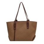 Wholesale Women Fashion Casual Simple Large Capacity Woven Tote Bag - Image 8
